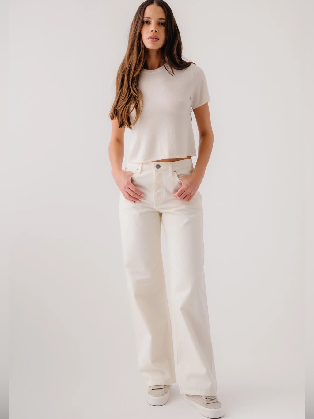 Sablyn Sammy Dyed Relaxed Straight Leg | Gardenia Off White/Ivory 26
